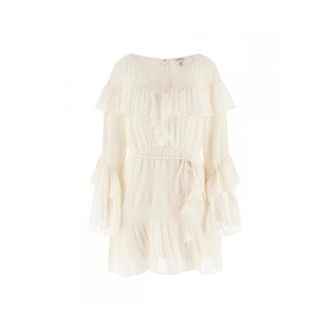 Guess Kleedjes, Dames, Wit, L, Polyester, Laurence Dress