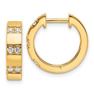 Diamond2Deal 14k Yellow Gold 1/3 ct Lab Grown Diamond Hinged Hoop Earrings VS Clarity, G-H Color