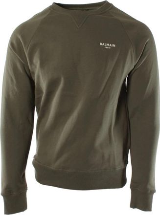 Balmain Paris Flocked Sweatshirt - Heren - Sweatshirts - Groen - XS - Katoen - Hoodies & sweatvesten