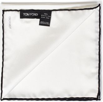 Tom Ford Mens Pocket Square White Silk Scarf Scarfs