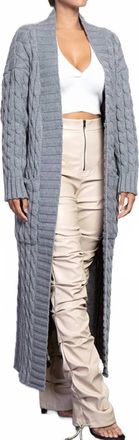 Rehab My Long Knitted Sweater Cardigan In Grey