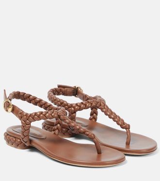 Gianvito Rossi Ravello braided nappa flat sandals