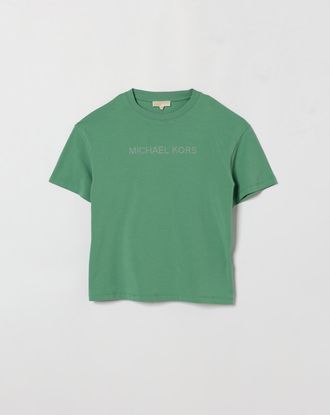 Michael Kors T-shirt in jersey di cotone con logo di micro borchie