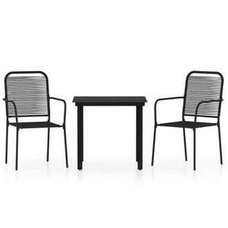 Berkfield Home 3 Piece Garden Dining Set Black