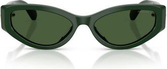 Swarovski 55mm Cat Eye Sunglasses in Dark Green /Dark Green at Nordstrom