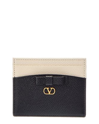 Valentino Vlogo Signature Leather Card Holder