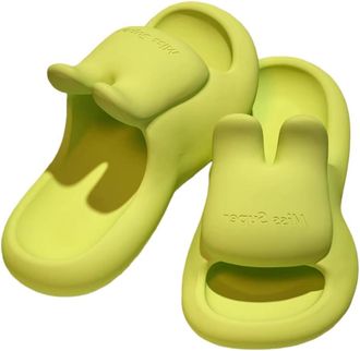 Generic Eva-slipping Sandals for Womens Home Indoor Bathing Home Non-slip Thick Soles Wear Outside, No Stinky Feet(fluorescent green,36-37)
