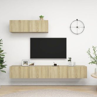 Berkfield Home TV Cabinets 3 pcs Sonoma Oak Engineered Wood in Brown