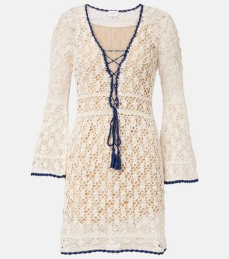 Anna Kosturova Bianca crochet cotton minidress