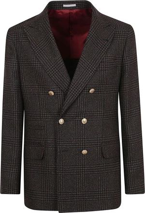 Brunello Cucinelli Elegant Suit Jacket - Heren - Blazers - Bruin - L - Jassen
