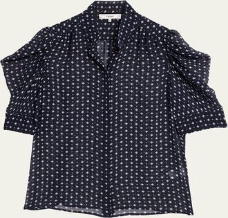 Frame Denim The Tie Print Gillian Blouse