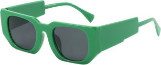 Generic Mens Square Small Frame Sunglasses Womens Commuting Outdoor Sun Glasses(Green)
