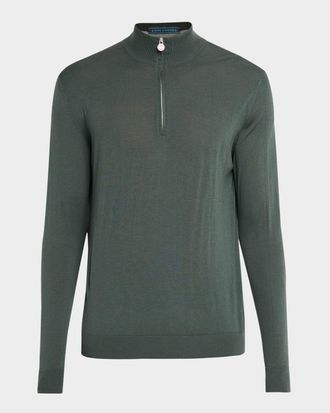 Kiton Men & apos;s Wool Half-Zip Sweater