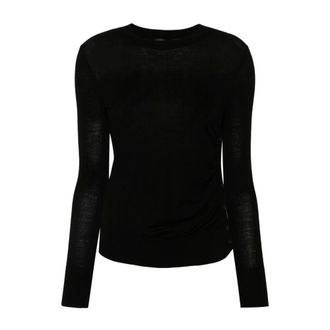 Pinko Round-neck Knitwear, female, Black, Size: M Diraspatura Knit