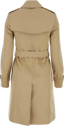 Burberry Womens Beige Gabardine Heritage Chelsea Trench Coat Honey Cotton