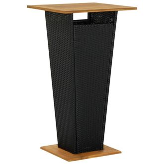 vidaXL Tabla De Barra 60x60x110 Cm De Mimbre Y Acacia Massive Black - 222283