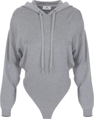 Elisabetta Franchi Body de punto con capucha - Tops - Mujer - Gris - M
