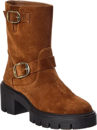 Stuart Weitzman Soho Moto Suede Bootie