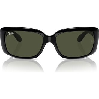 Ray-Ban 58mm Rectangular Sunglasses in Black at Nordstrom Rack