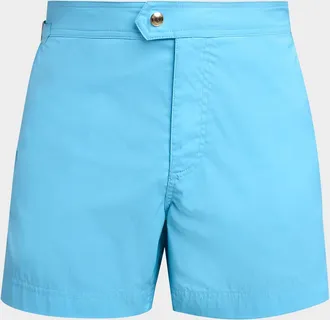 Tom Ford Men & apos;s Mesh-Lined Poplin Swim Trunks