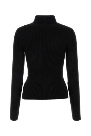 Courr&egrave;ges Womens Black Viscose Blend Sweater Exterior: Polyester Maglieria