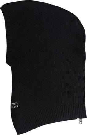 Dolce & Gabbana Black Wool Whole Head Wrap Balaclava Mens Hat
