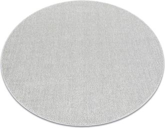 RugsX Alfombra Casablanca Loom C&iacute;rculo Plata, Lazo, Suave Interior Y Exterior Grey Circulo 133 Cm