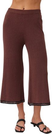 Bella Dahl Crocheted Trim Linen-Blend Cropped Pant