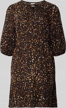 Ichi Minikleid aus Viskose im Allover-Look Modell MARRAKECH in Black, Gr&ouml;&szlig;e XXL