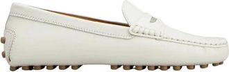 Tod's Witte leren mocassin met rubberen zool - Dames - Loafers - Wit - 37 EU - Leer - Schoenen
