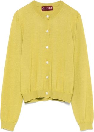 Gucci Long Sleeve Crew-Neck Cardigan