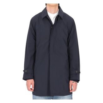 Valstar Single-Breasted Coats, male, Blue, Size: XL Soprabito tascabile in nylon superlight