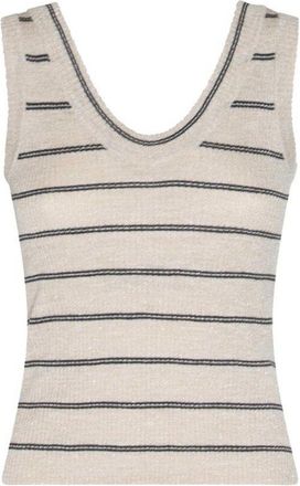 Brunello Cucinelli Striped Sleeveless Knit Sweater, Size XXS