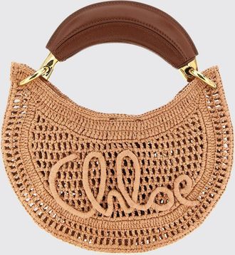 Chlo&eacute; Borsa Summer Banana Chlo&eacute; in rafia con logo ricamato