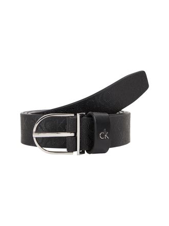 Calvin Klein Lederg&uuml;rtel CALVIN KLEIN CK METAL ROUND BUCKLE 2.5_MONO, Damen, Gr. 11,5, schwarz (ck schwarz), Rindsleder, unifarben, G&uuml;rtel Lederg&uuml;rtel, mit Logosch