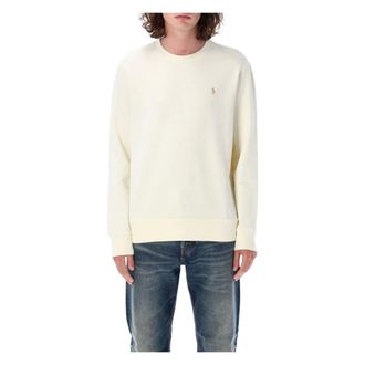 Polo Ralph Lauren Sweatshirts, male, White, Size: XL Loopback Terry Crewneck