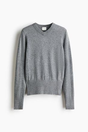 H&M V-neck Jumper in Gray Melange at Nordstrom, Size Xx-Large