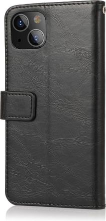 Sahara Indy Series Black Leather Wallet Case - iPhone 13 Mini