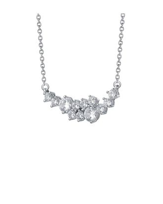 Genevive Silver Diamond Cz Chain Necklace
