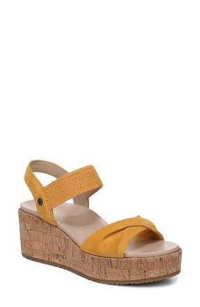 Vionic Darla Espadrille Platform Slide Sandal in Amber Yellow at Nordstrom, Size 8.5