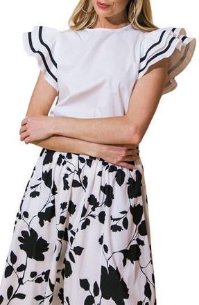 Flying Tomato Solid Woven Top in Off White at Nordstrom Rack, Size Medium