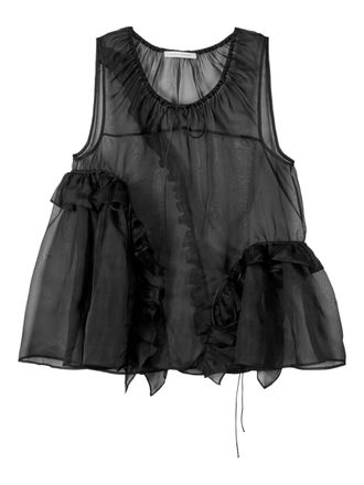Cecilie Bahnsen ruffled organza orsalina top - women - Silk - 10 - Black