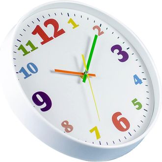 OEM Reloj De Pared Grande De 30 Cm (12 Pulgadas), Silencioso, Con Movimiento De Cuarzo, N&uacute;meros Ar&aacute;bigos Coloridos Y F&aacute;ciles De Leer, Ideal Para Sala De E