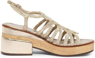 Pons Quintana Denis Sandaal Platina Model 9898 - Dames - Sandalen met hakken - Geel - 39 EU - Schoenen