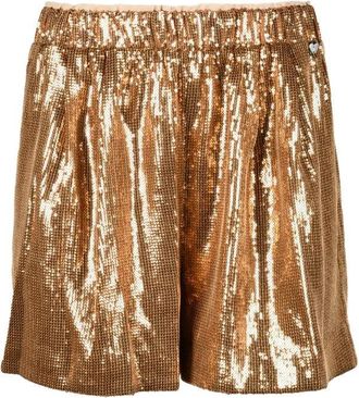 MY TWIN Twinset Gold Sequin Polyester Shorts