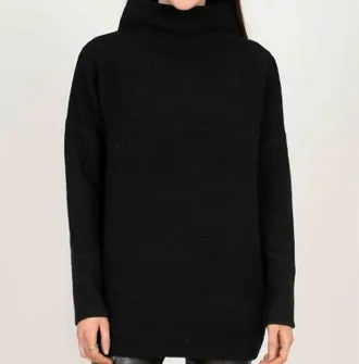 RD Style Nancy Ottoman Mock Neck Sweater In Black