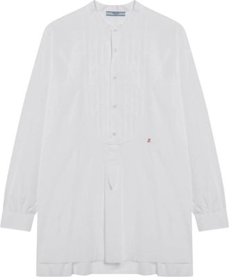 Prada Katoenen Canvas Shirt - Dames - Overhemden - Wit - M - Katoen - Overhemden
