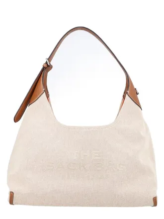 Marc Jacobs Womens Shoulder Bag The Belted Sack Beige Cotton