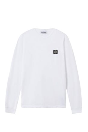 Stone Island S0013 PATCH LOGO LS TEE Size: XXL, colour: WHITE