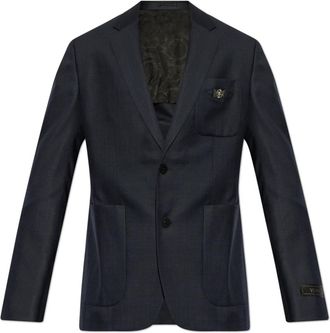 Versace Wollen blazer - Heren - Blazers - Blauw - 2XL - Wol - Jassen